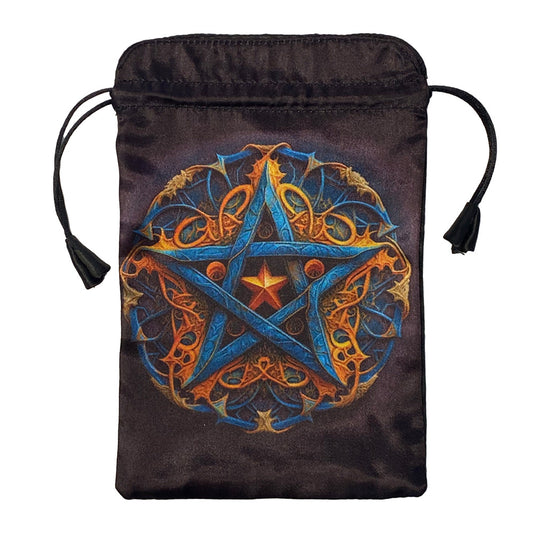 Pouch for Tarot Blue&Orange Pentagram