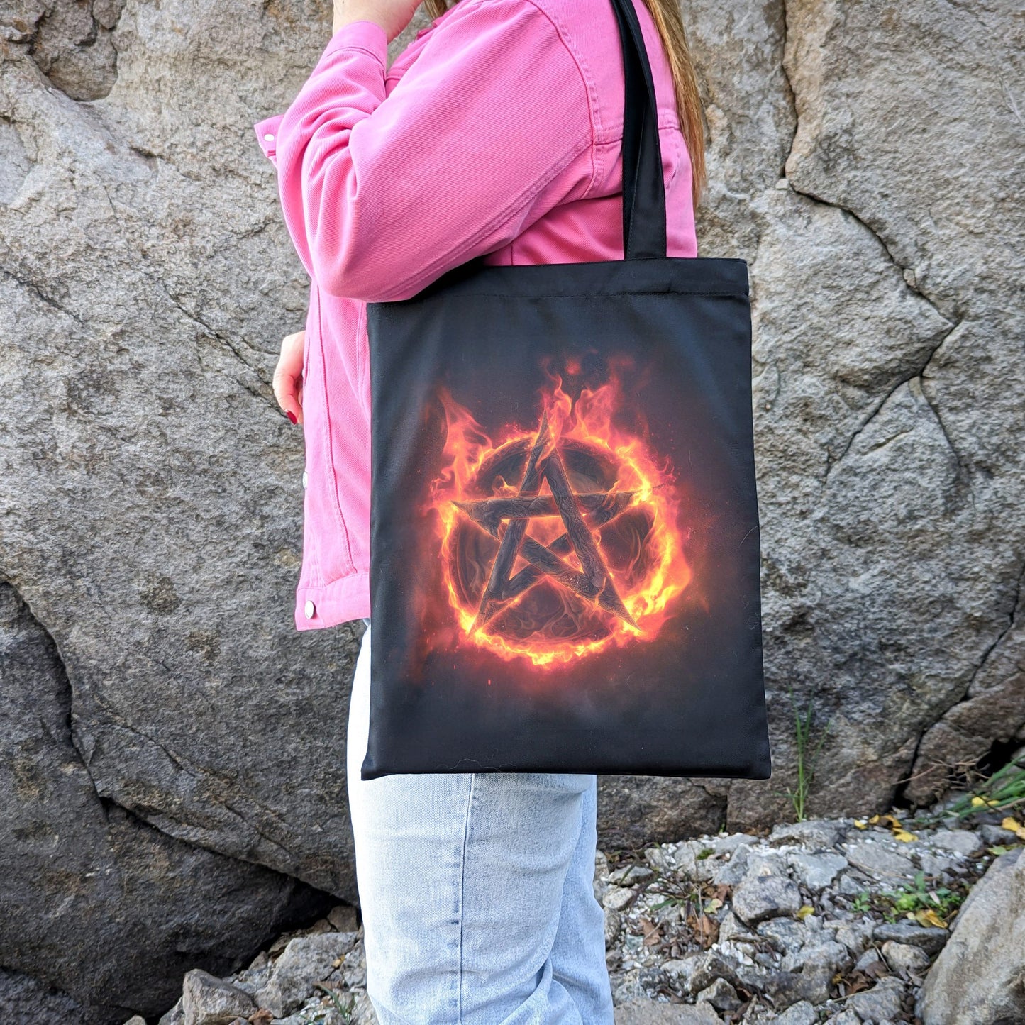 Canvas Tote Fiery Pentagram