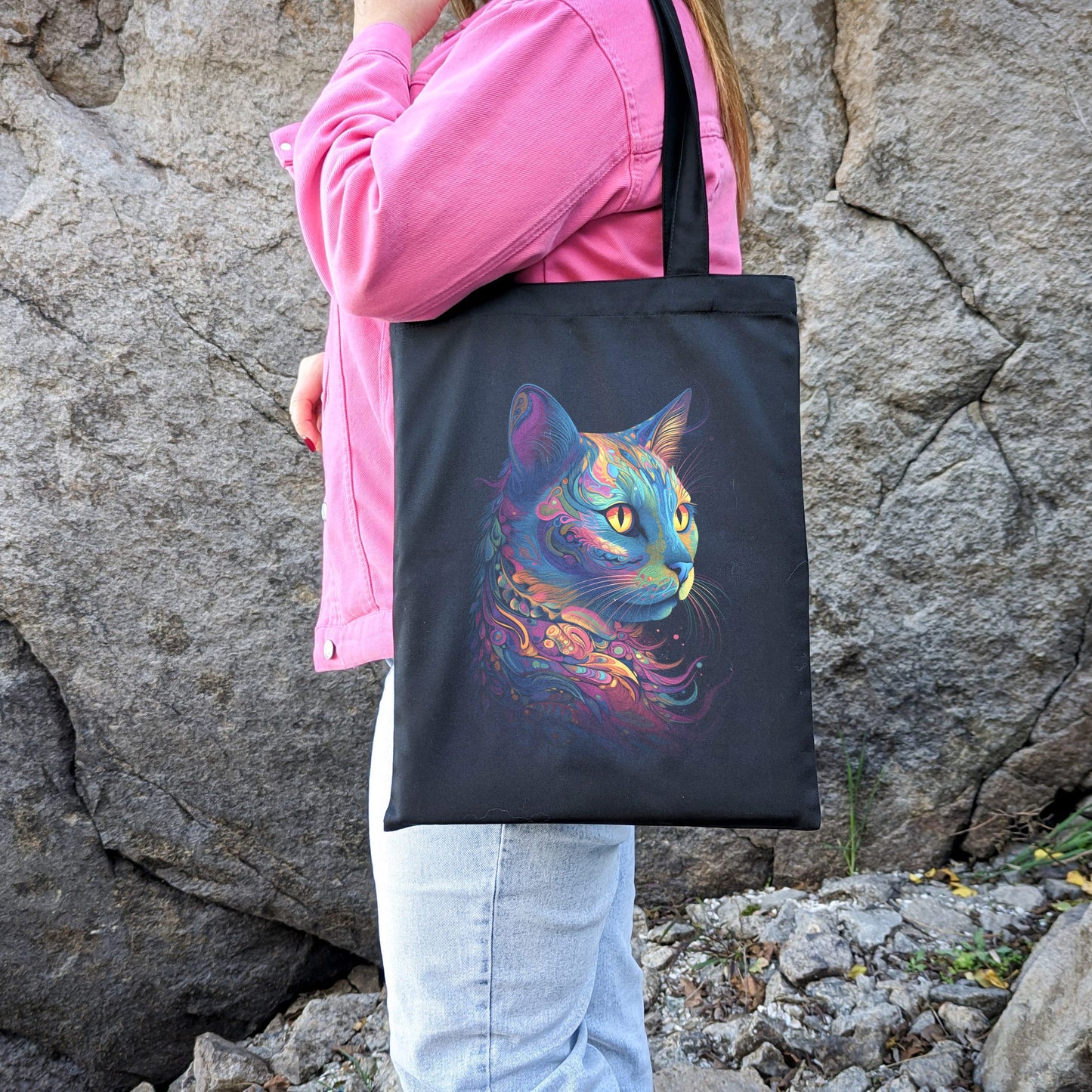 Canvas Tote Rainbow Cat