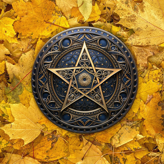 Altar Board Blue & Gold Pentacle