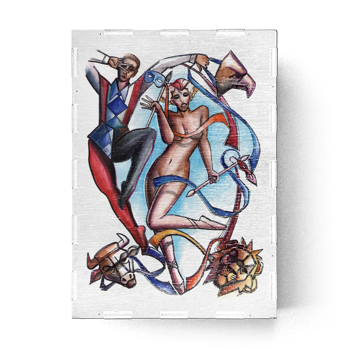 Tarot Box with Print of La Commedia a Soggetto Tarot