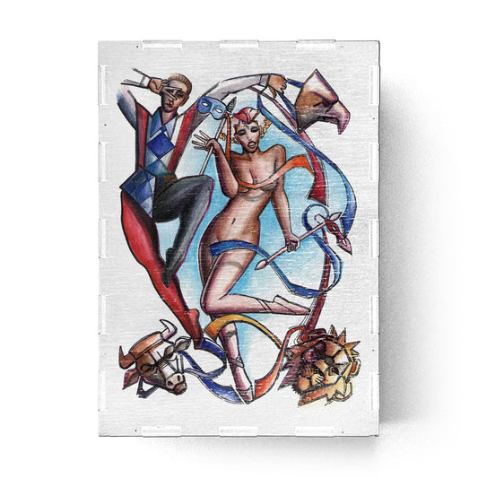 Tarot Box with Print of La Commedia a Soggetto Tarot
