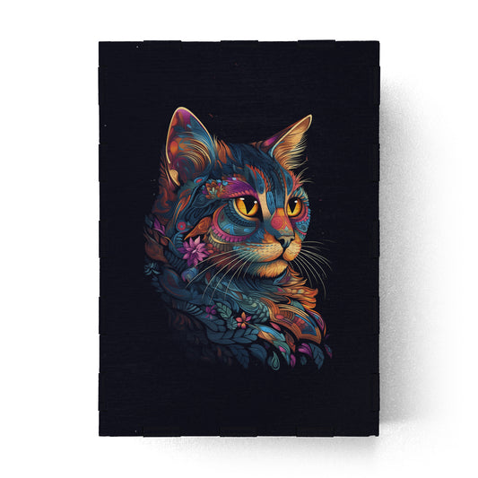 Wooden Box with Print Radiant Cat