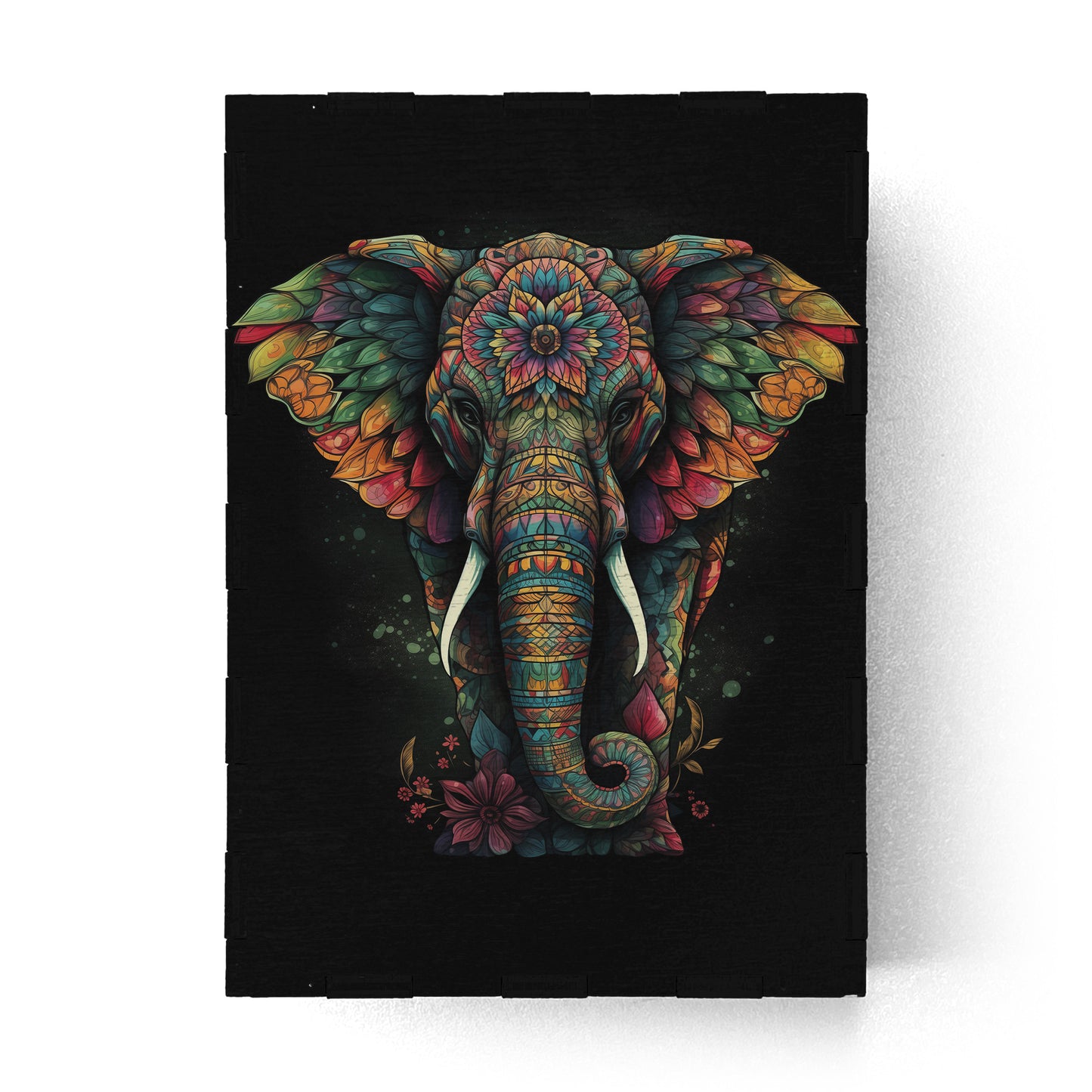Wooden Box with Print Elephant