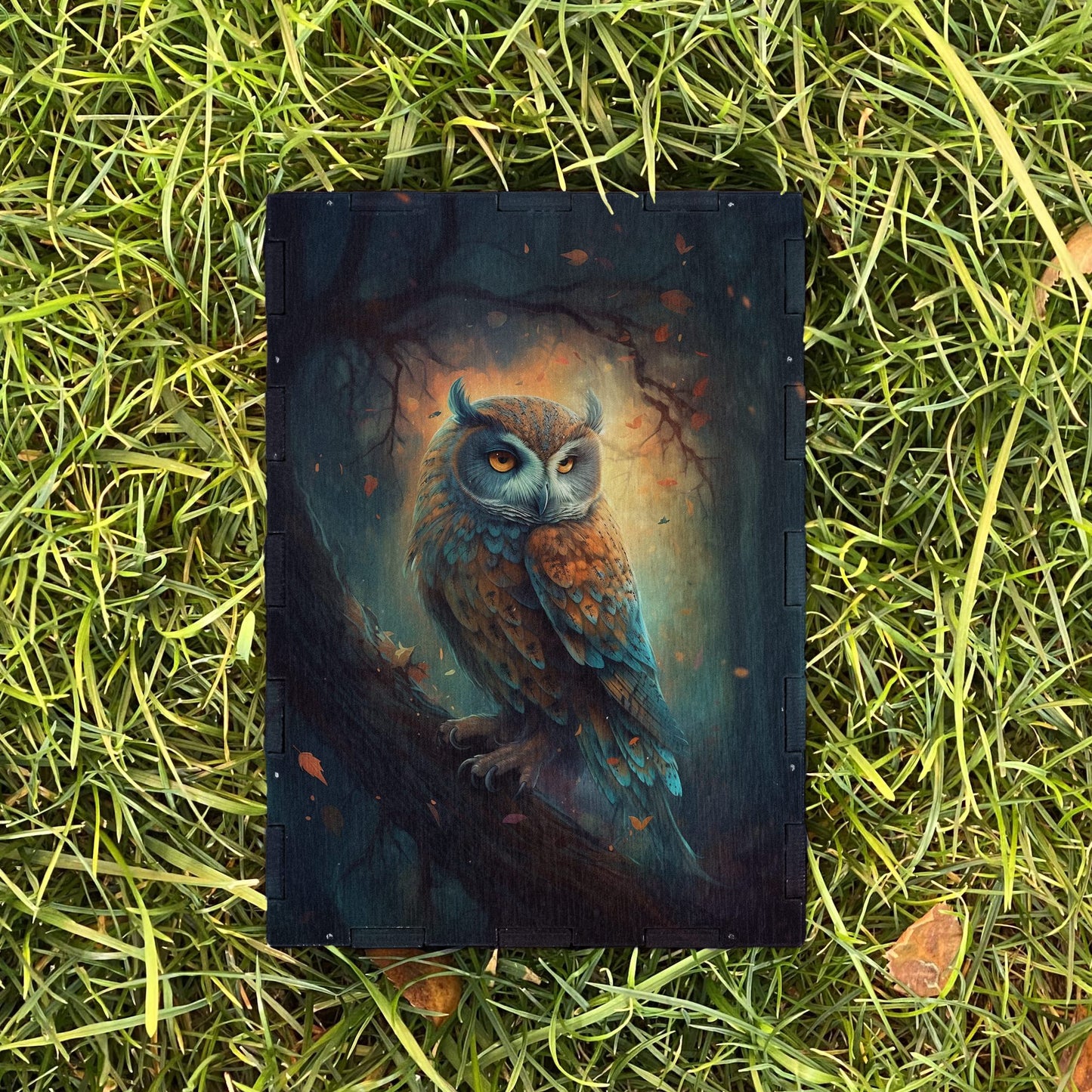 Wooden Box with Print Wise Owl
