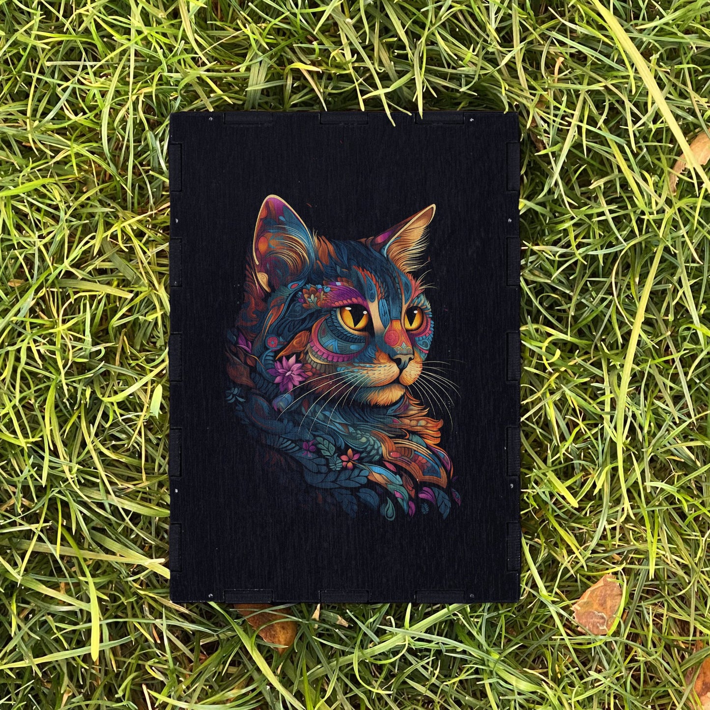 Wooden Box with Print Radiant Cat
