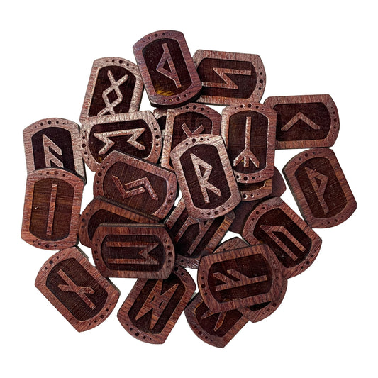 Wooden Runes Burgundy Edition (dark background)