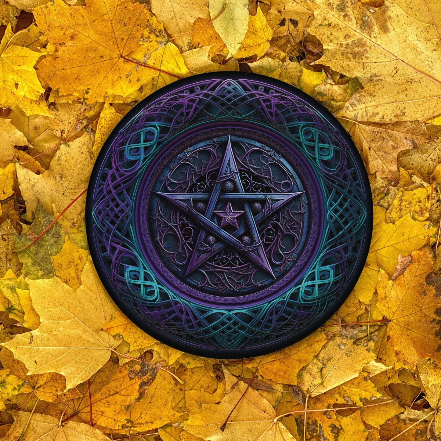 Altar Board Blue & Purple Pentacle
