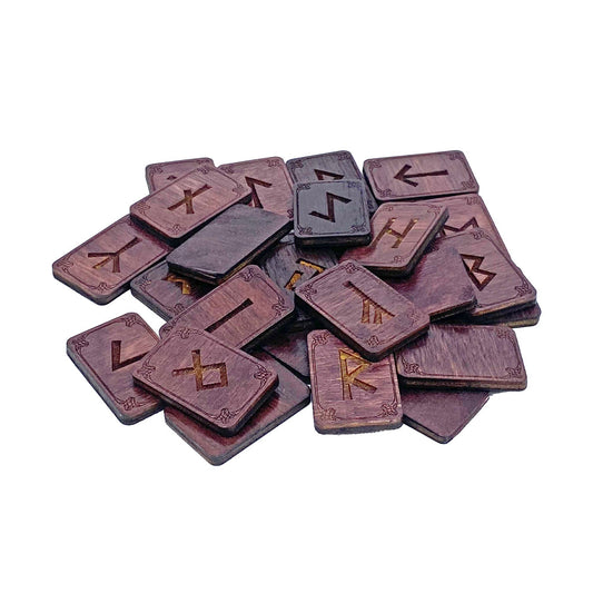 Wooden Runes Burgundy Edition