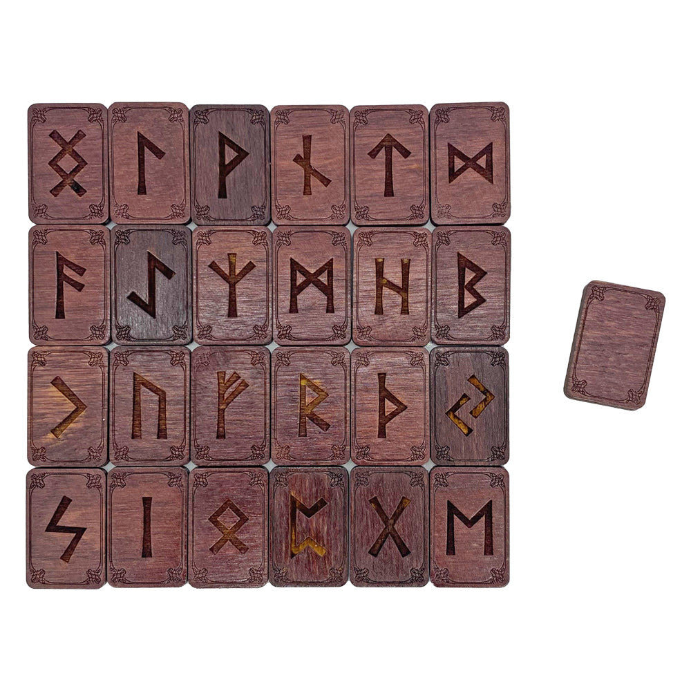 Wooden Runes Burgundy Edition