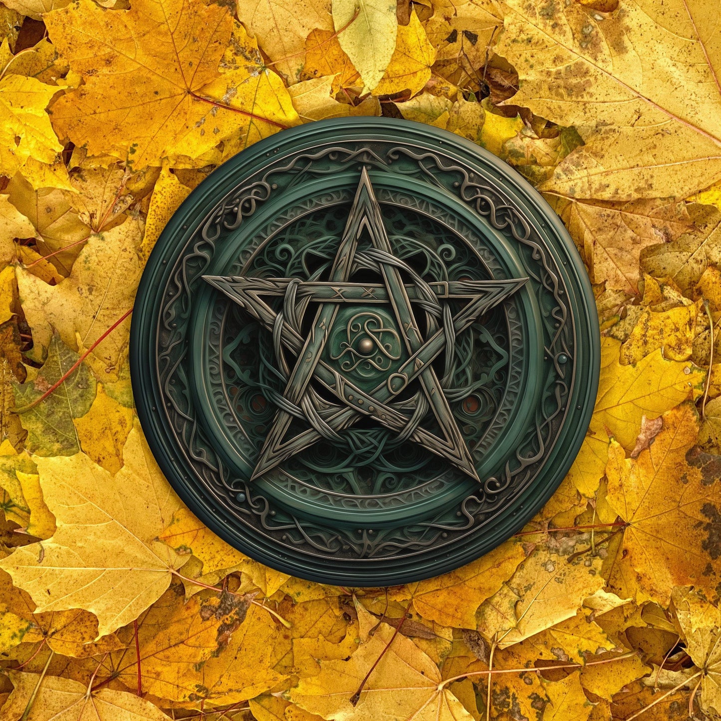 Altar Board Green Pentacle