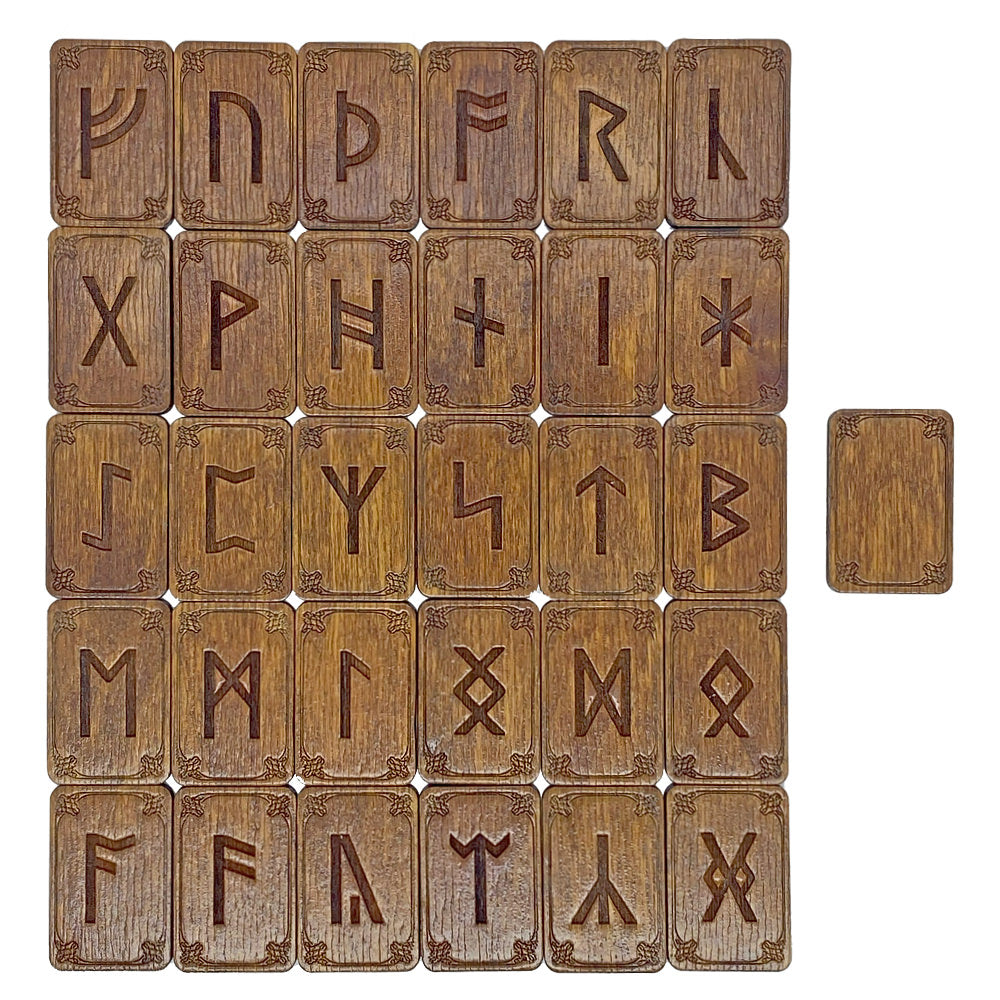 Wooden Anglo-Saxon (Old English) Runes