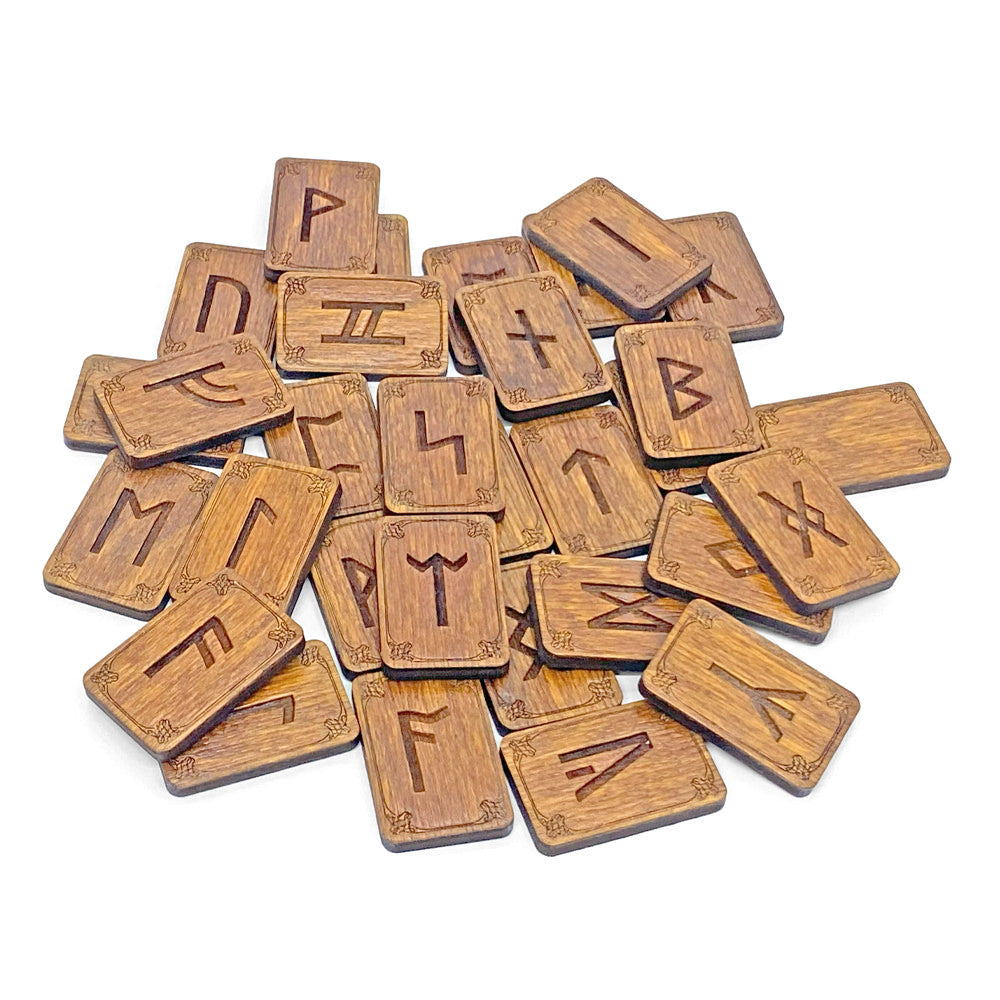 Wooden Anglo-Saxon (Old English) Runes