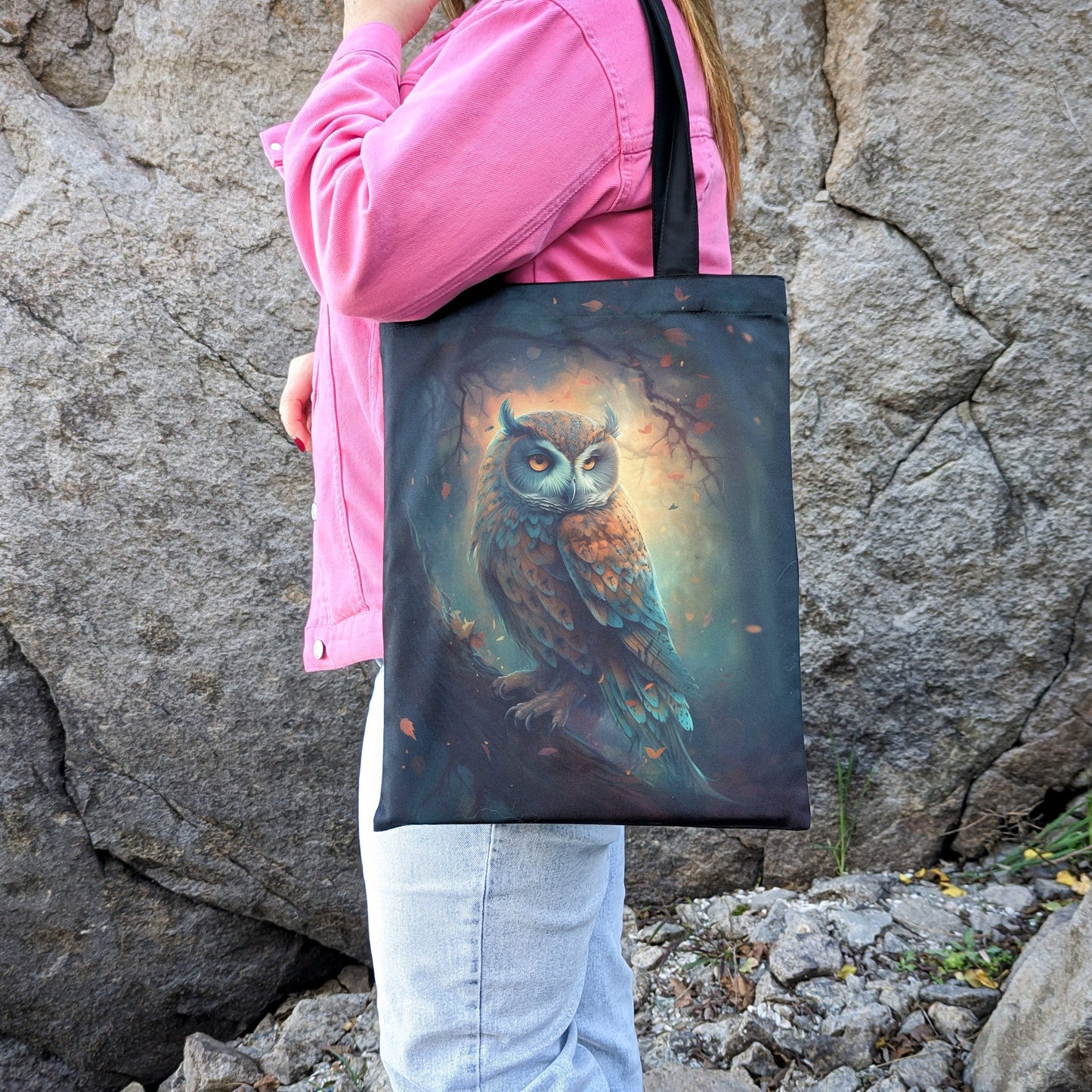 Canvas Tote Mysterious Wise Owl