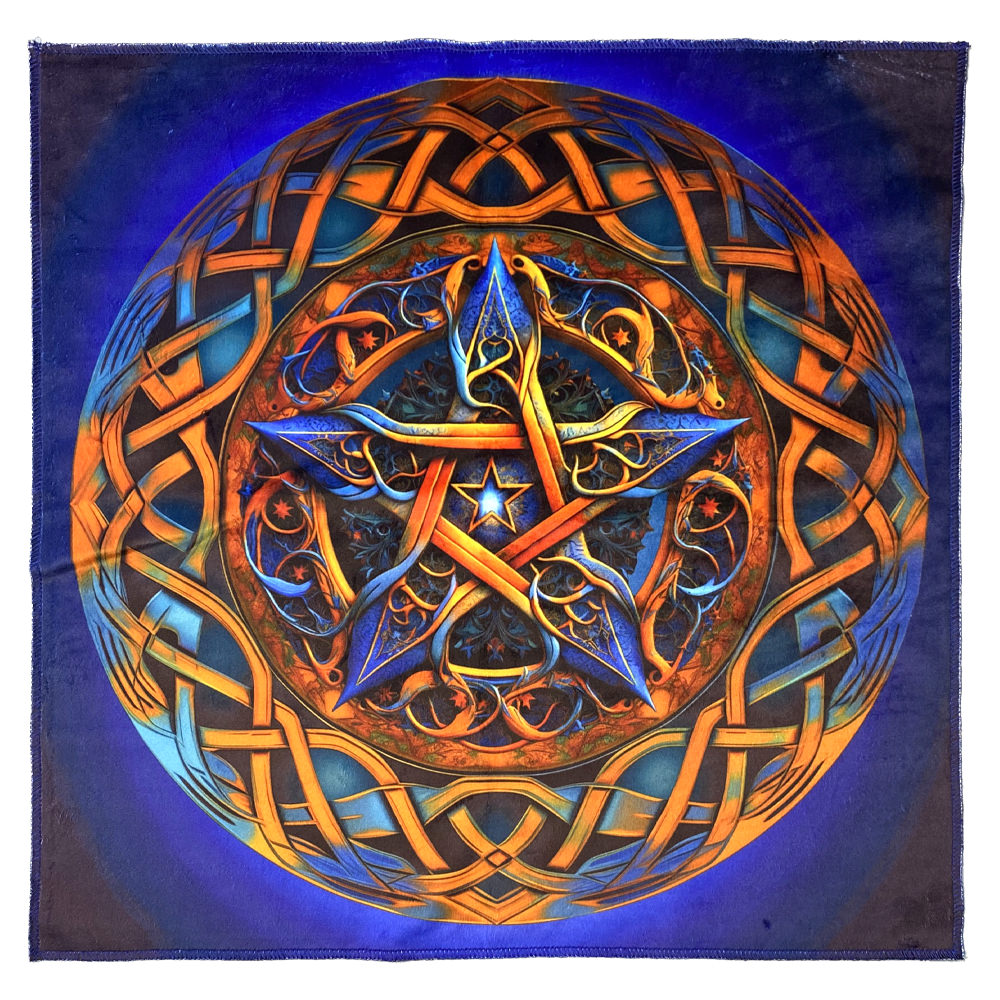 Altar Cloth Blue&Orange Pentagram