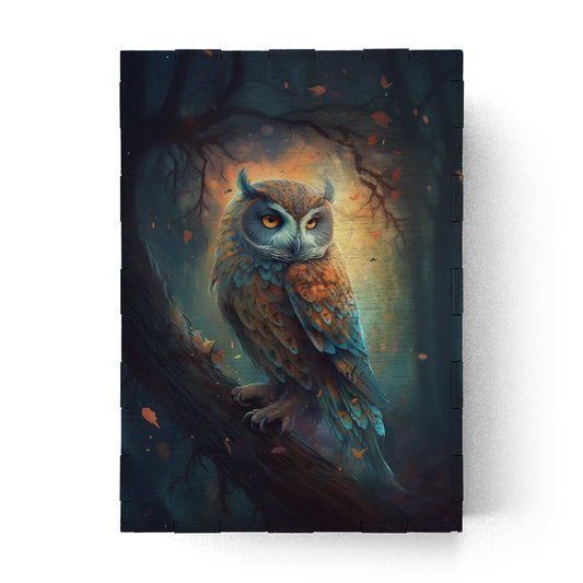 Wooden Box with Print Wise Owl