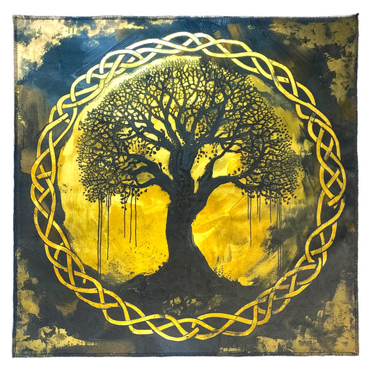 Altar Cloth Monochrome Golden Tree
