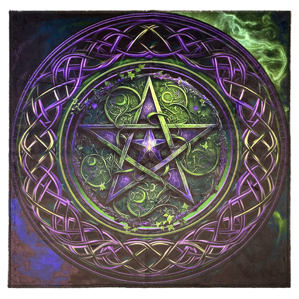 Altar Cloth Purple&Green Pentagram – Pentagram Publishing