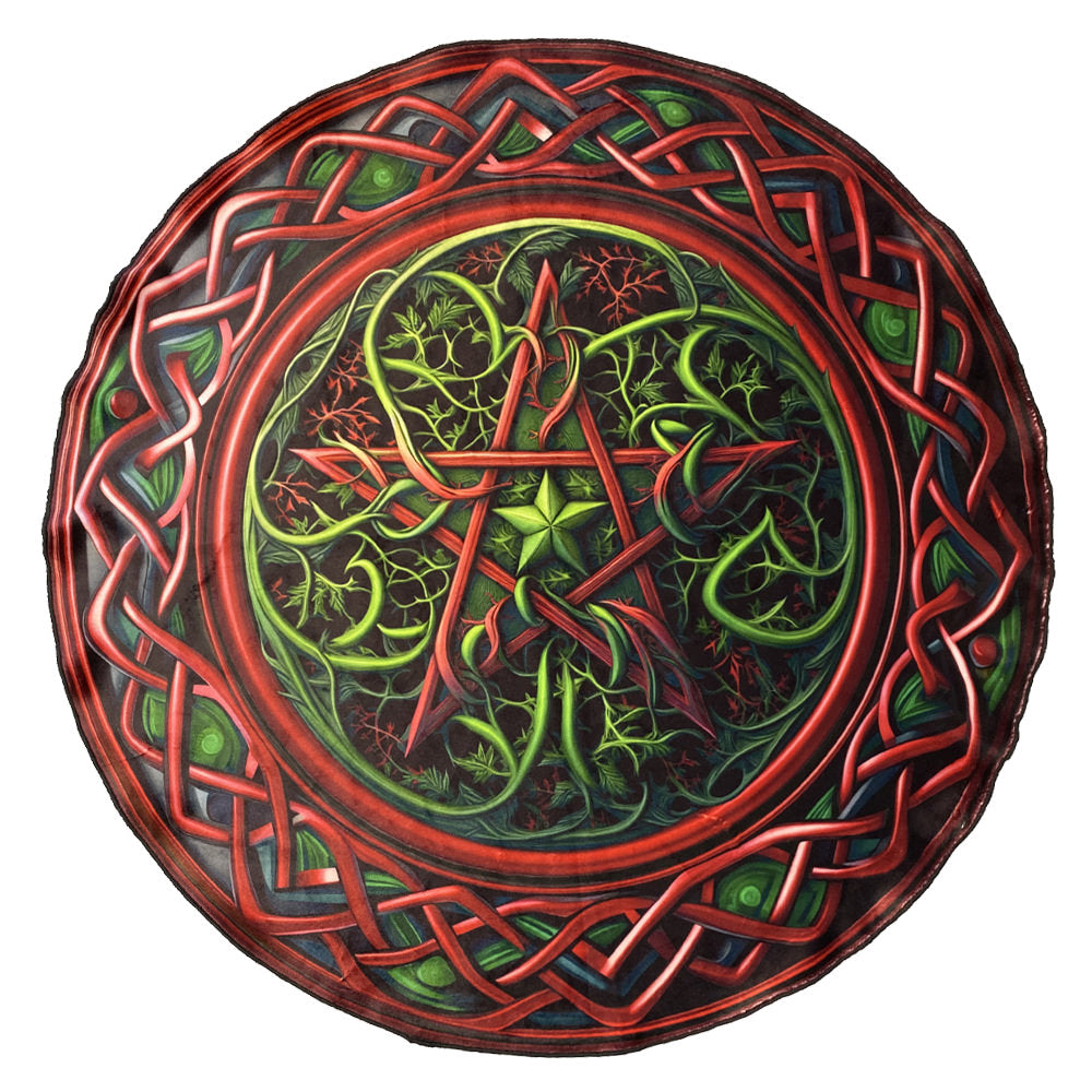 Round Altar Cloth Red Pentagram – Pentagram Publishing
